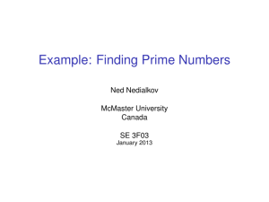 Example: Finding Prime Numbers
