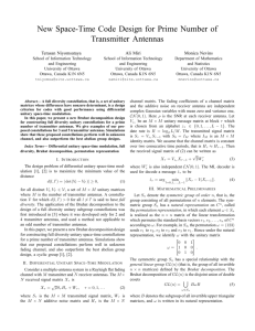 New Space-Time Code Design for Prime Number of Transmitter