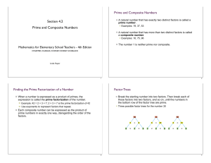 Section 4.2 Prime and Composite Numbers