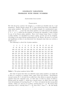 GOLDBACH VARIATIONS: PROBLEMS WITH PRIME NUMBERS