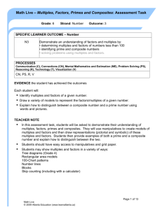 Multiples, Factors, Primes and Composites