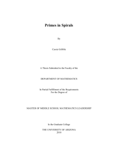 Primes in Spirals - Department of Mathematics