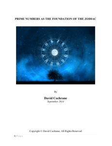 Prime Numbers as the Foundation of the Zodiac