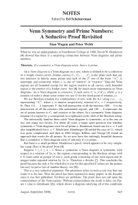 NOTES Venn Symmetry and Prime Numbers