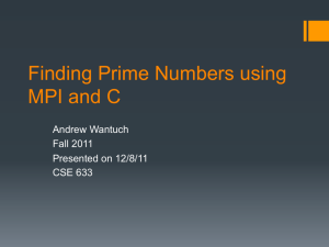 Finding Prime Numbers using MPI and C