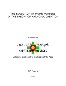 Evolution of Prime Numbers in Harmonic Creation.