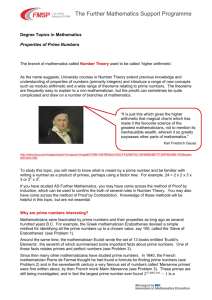 Properties of prime numbers