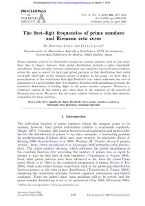 The first-digit frequencies of prime numbers and Riemann zeta zeros