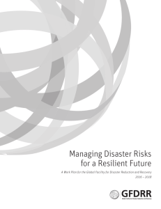 Managing Disaster Risks for a Resilient Future