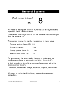 Numeral Systems 25