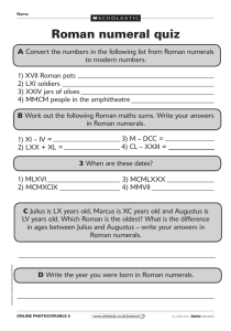 Roman numeral quiz