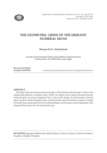 the geometric grids of the hieratic numeral signs