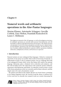 Numeral words and arithmetic operations in the Alor