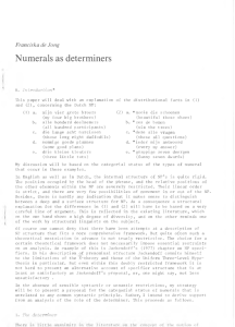 Numerals as determiners