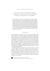 The Acquisition of Japanese Numeral Classifiers: Linkage Between