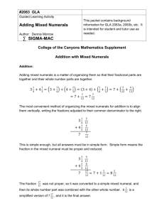 Adding Mixed Numerals - College of the Canyons