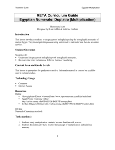 RETA Curriculum Guide Egyptian Numerals