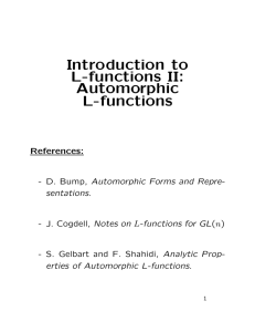 Introduction to L-functions II: Automorphic L
