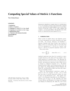 Computing Special Values of Motivic L-Functions