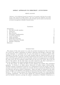 Adelic Approach to Dirichlet L-functions