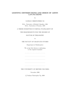 limiting distributions and zeros of artin l-functions