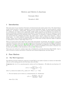 Motives and Motivic L-functions