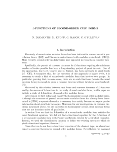 L-FUNCTIONS OF SECOND-ORDER CUSP FORMS N. DIAMANTIS