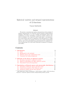 Spherical varieties and integral representations of L