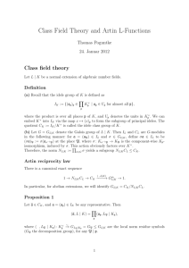 Class Field Theory and Artin L