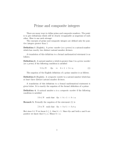 Prime and composite integers