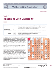 Reasoning with Divisibility - The Syracuse City School District