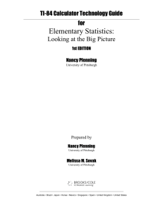 TI-84 Calculator Technology Guide for Elementary Statistics