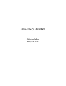 Elementary Statistics - The Connexions Project