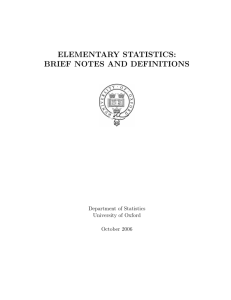 ELEMENTARY STATISTICS: BRIEF NOTES AND DEFINITIONS