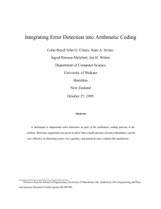 Integrating Error Detection into Arithmetic Coding