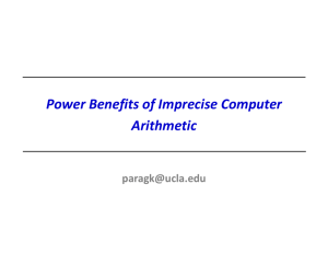 Power Benefits of Imprecise Computer Arithmetic