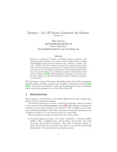 Essence—An LR Parser Generator for Scheme