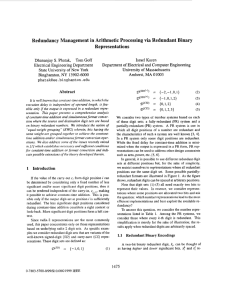 Redundancy management in arithmetic processing via redundant