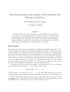Alternating minima and maxima, Nash equilibria and Bounded