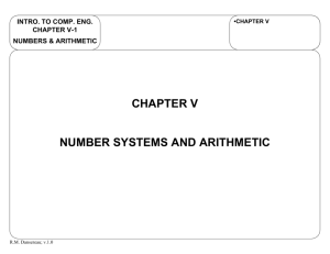 CHAPTER V NUMBER SYSTEMS AND ARITHMETIC