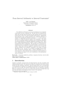 M. H. van Emden, From Interval Arithmetic to Interval Constraints, pp