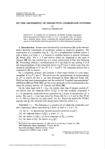 on the arithmetic of projective coordinate systems