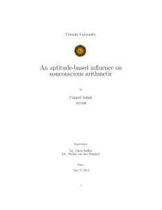 An aptitude-based influence on nonconscious arithmetic