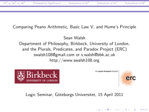Comparing Peano Arithmetic, Basic Law V, and Hume`s Principle