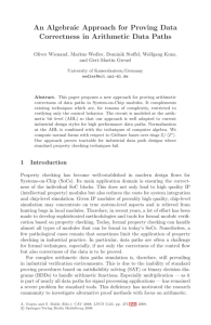 An Algebraic Approach for Proving Data Correctness in Arithmetic