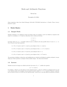 Mods and Arithmetic Functions