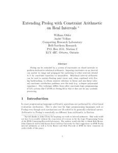 Extending Prolog with Constraint Arithmetic on Real Intervals