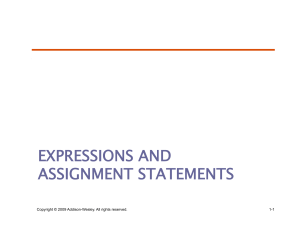 EXPRESSIONS AND ASSIGNMENT STATEMENTS