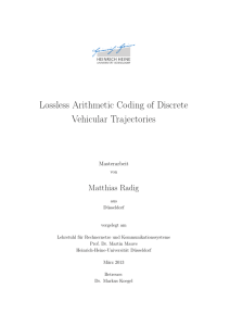 Lossless Arithmetic Coding of Discrete Vehicular Trajectories