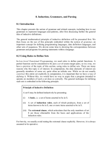 8. Induction, Grammars, and Parsing 8.1 Introduction 8.2 Using